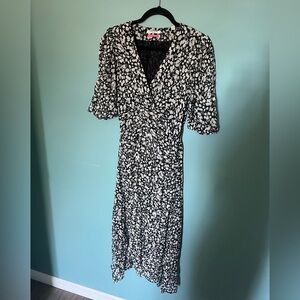 Floral Nautical Black and White Dress Midi Dress